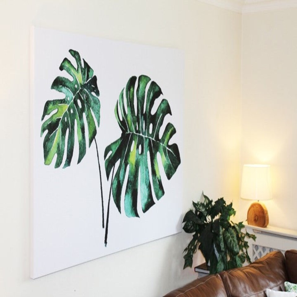 image 1 of Twin Palm leaves (Canvas Print) 127cm x 91cm