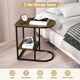 image 3 of COSTWAY C-shaped End Table Modern Sofa Side Table Brown