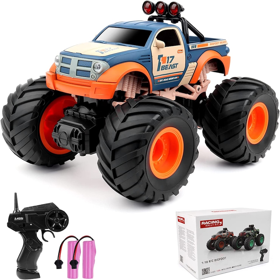 image 1 of 1:18 Scale Bigfoot Remote Control Monster Truck All-Terrain RC Car with Rechargeable Battery