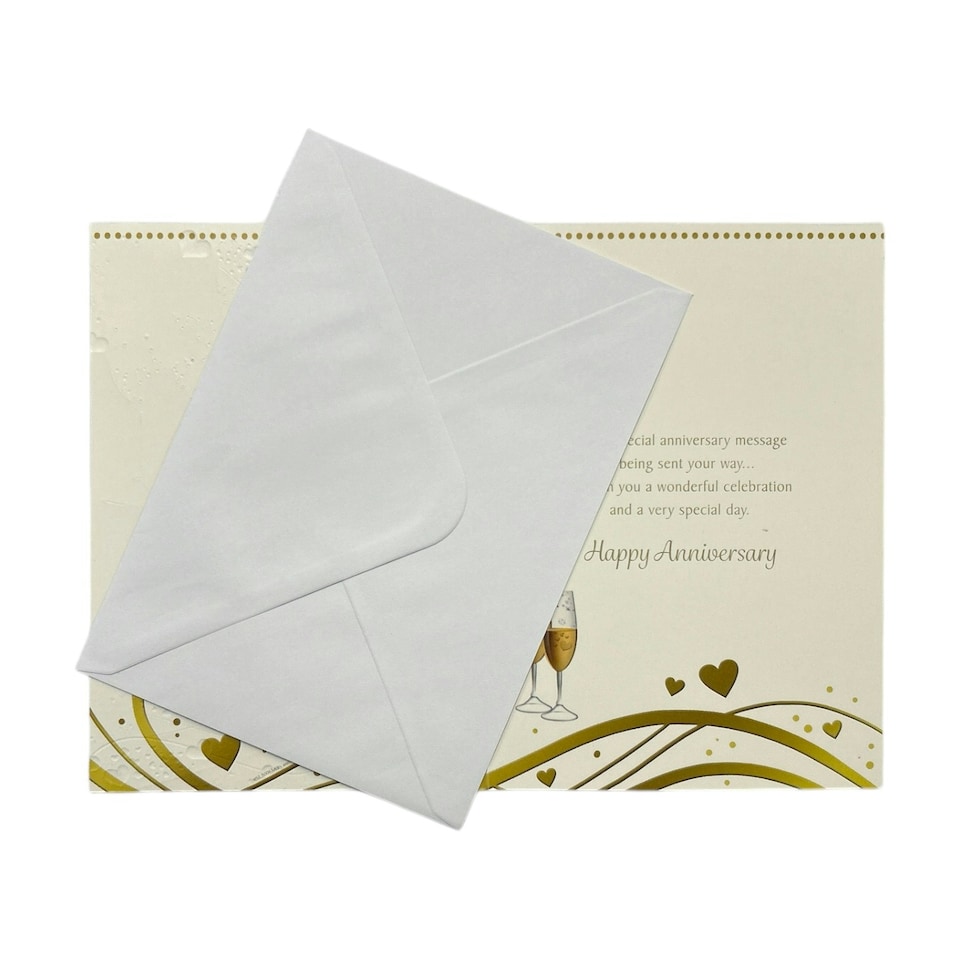 image 1 of Brother & Sister-In-Law Champagne Glass Traditional Design Anniversary Card
