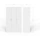 image 7 of Bailey 3 Door Wardrobe | White | White