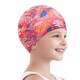 image 2 of Baby Girl & Boy Patterned Fabric Swimming Cap | Flexible Comfortable Toddler Fit | Pink | Pink | One Size | 1