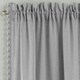 image 2 of Pair of Tahiti Grey Pom Pom Trim Voile Panels 137 cm (54 inch) Rod Pocket Linen Look Panels for Bedroom and Living Room