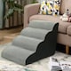 image 2 of Living and Home Comfy Non-Slip Pet Steps with Removable Cover, Grey, 40x71x46cm