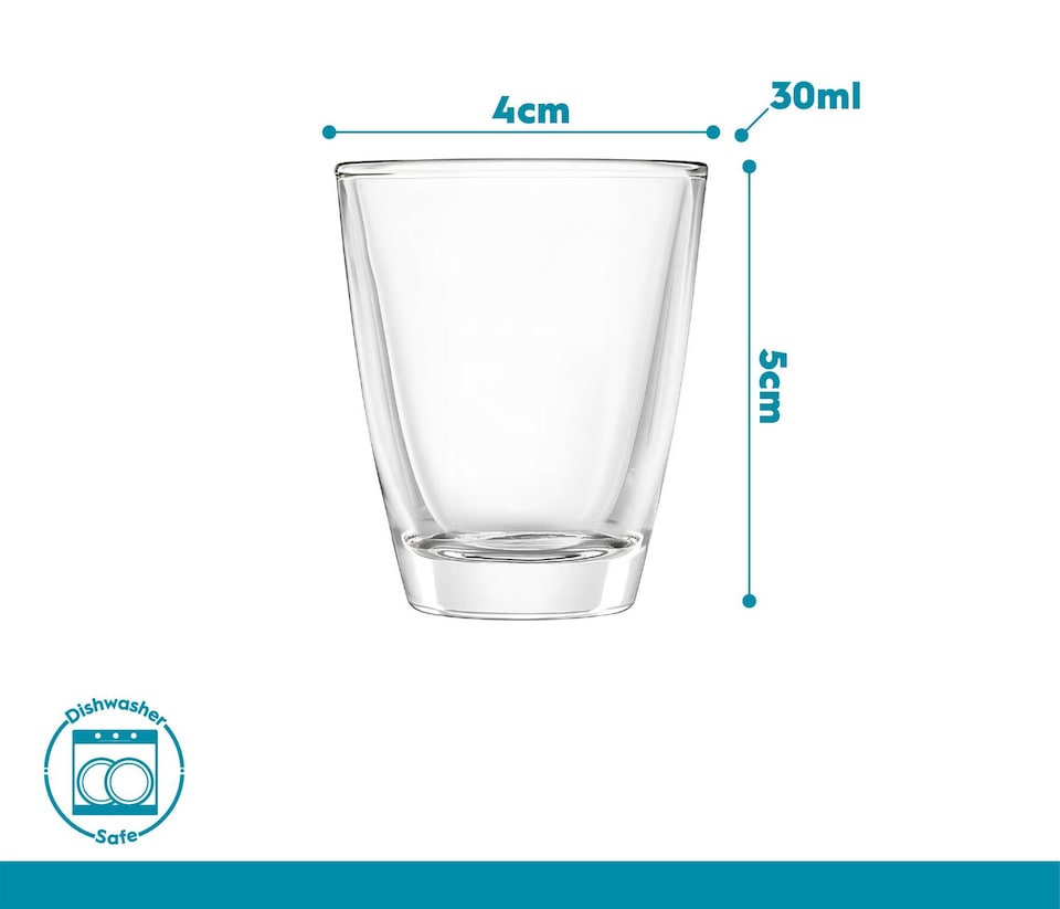 image 1 of Argon Tableware 30ml Wide Shot Glasses - 12x Small Vodka Tequila Jelly Cocktail Mini Dessert Party Drinking Glass Cups Set