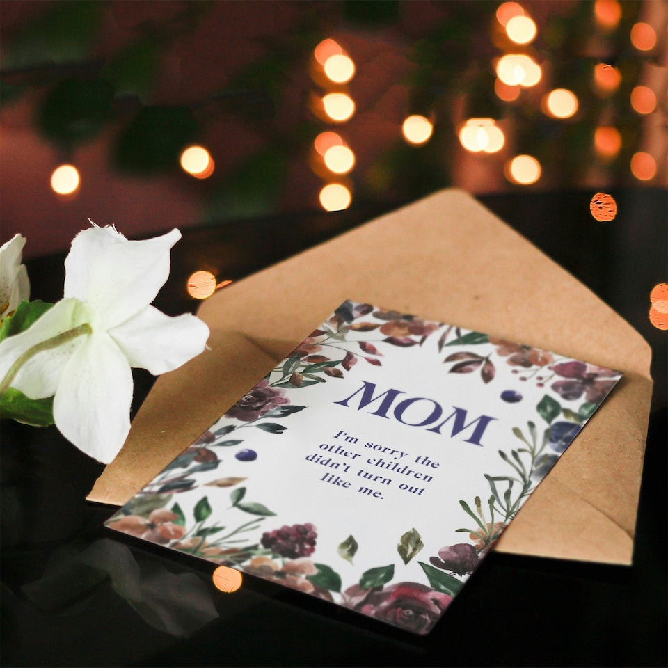 image 1 of Mom Sorry Siblings Are Not Like Me Funny Birthday Card