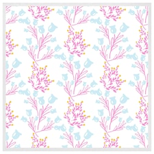Pink & blue flower design (Picture Frame) White | XS