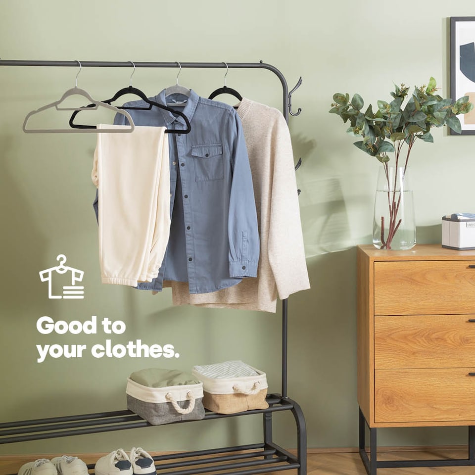 image 1 of 50pc Velvet Hangers Grey