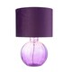 image 2 of Contemporary Deep Purple Ribbed Glass Table Lamp with Soft Velvet Fabric Shade | Purple