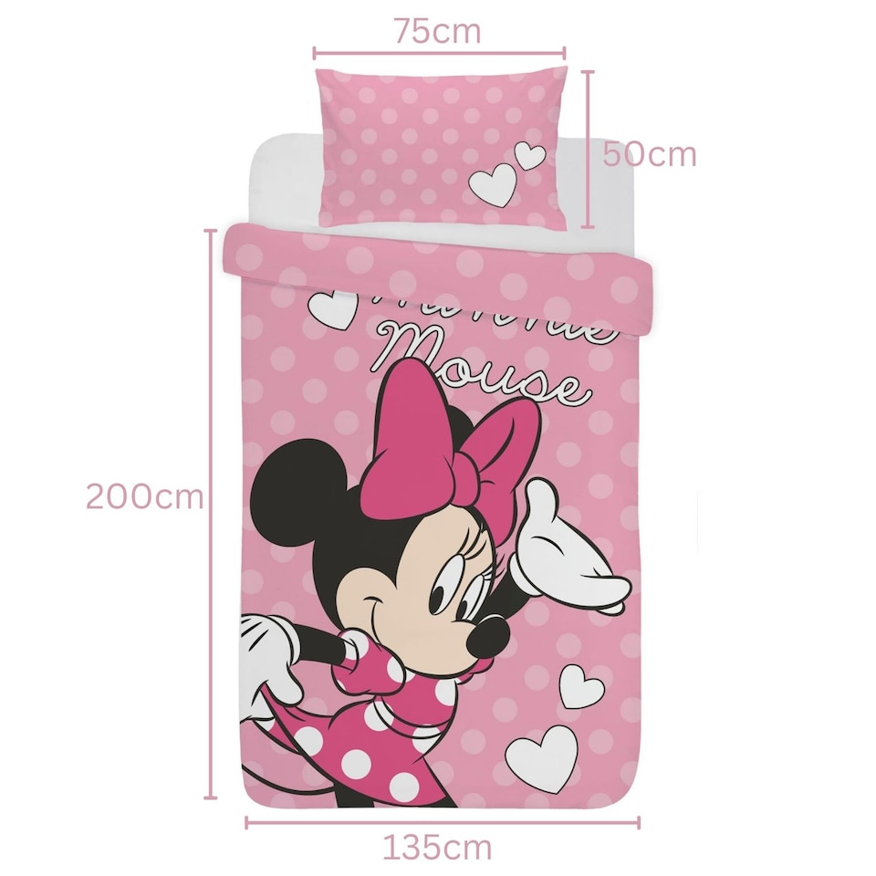image 1 of Disney Minnie Mouse Spots Duvet Cover Set Pink | Pink | Pink | Single