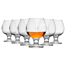 LAV Misket Brandy Snifter Glasses - 390ml - Clear - Pack of 6 | Clear | Clear