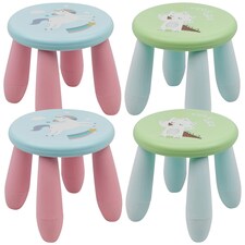 Stool Seat 2x21cm Kids Child Colourful Plastic Chair Nursery