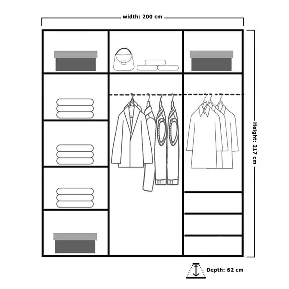 image 1 of Sliding Wardrobes 4U Full Mirror Sliding Wardrobe - Modern Bedroom Storage in 150cm, 203cm and 250cm | White | White200cm