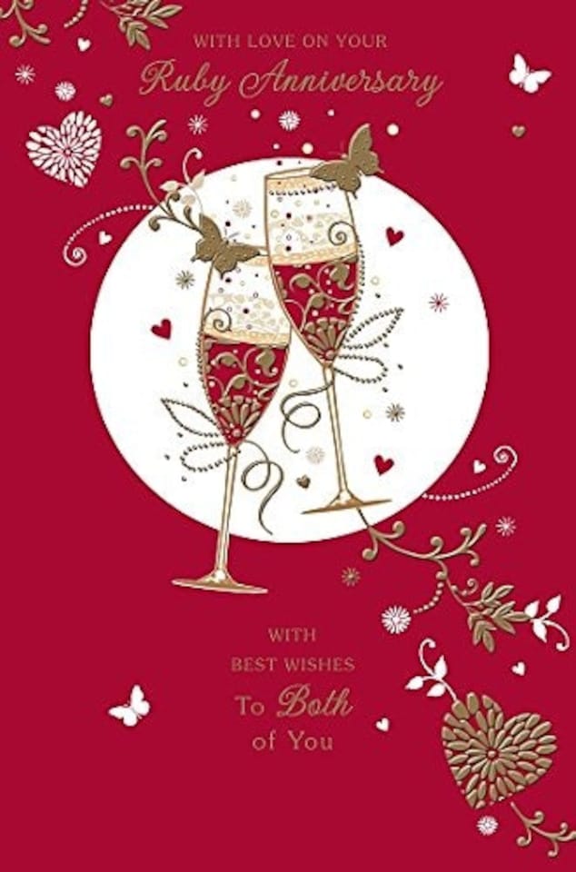 image 1 of Ruby 40th Anniversary - Congratulations Both of You 40 Year Greeting Card