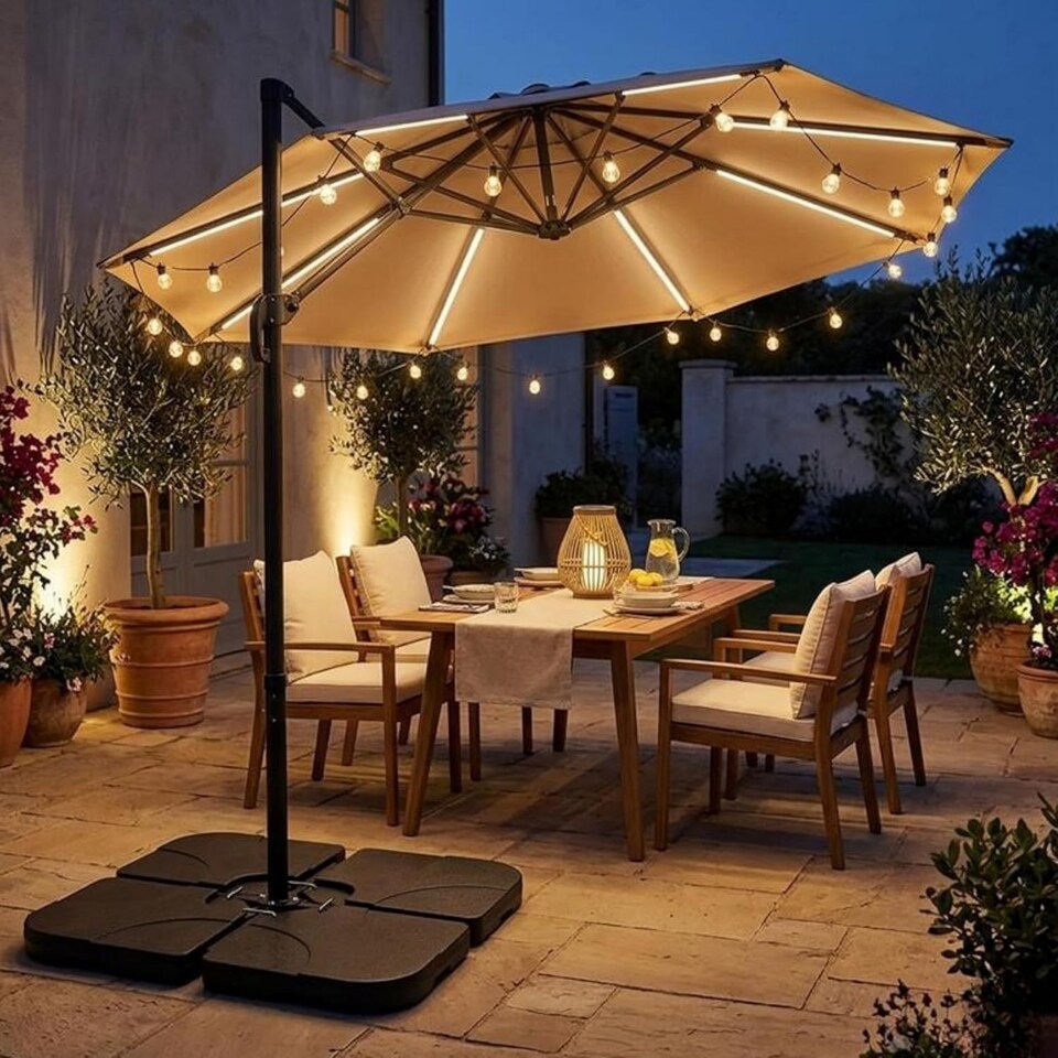 image 1 of 4Pcs Parasol Weights Cantilever Parasol Base Fillable Hanging Banana Umbrella Stand for Outdoor Patio Offset Garden Parasols