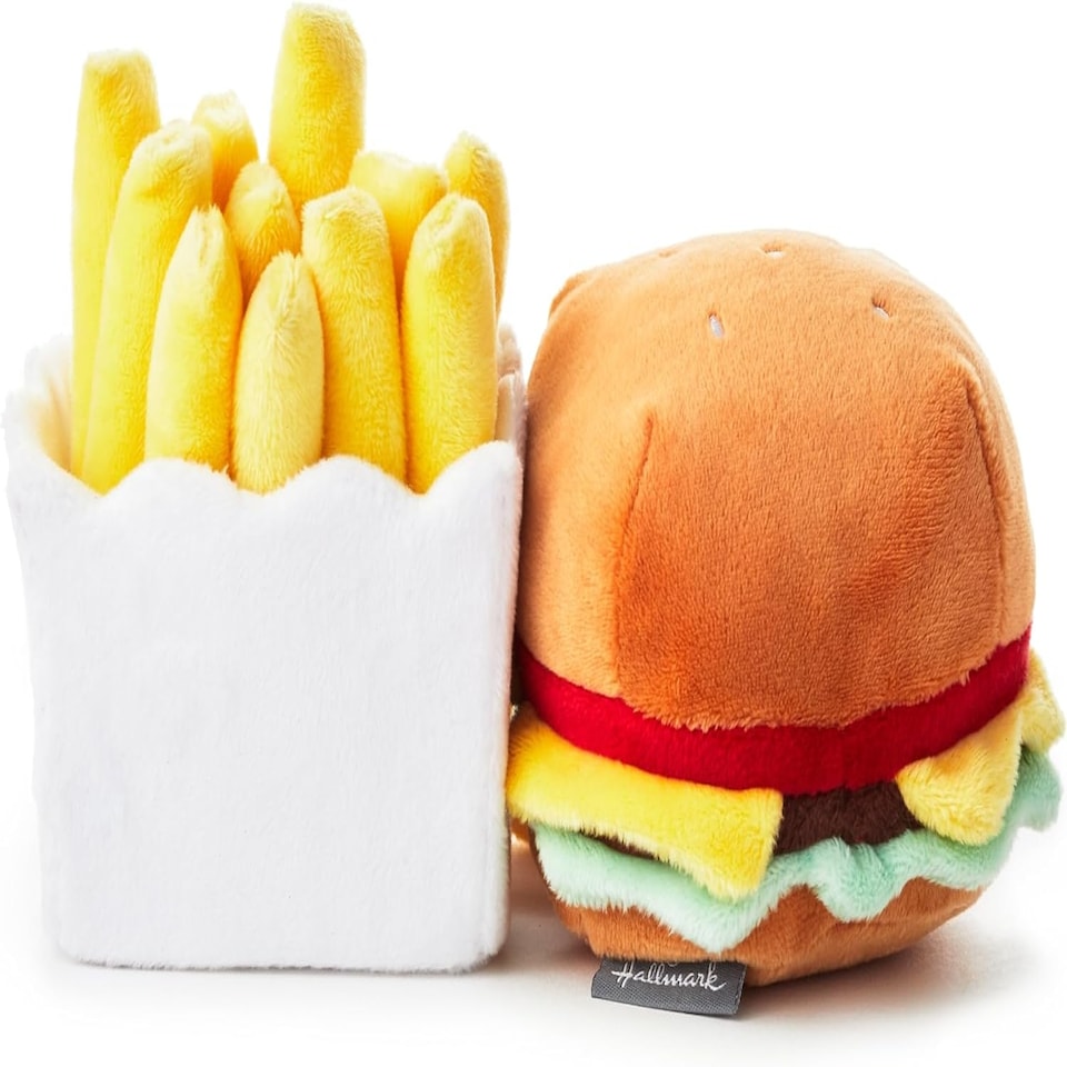 image 1 of Better Together Burger and Fries Pair, Soft Toy, Set of 2, Gift Set Birthday Valentines Day Anniversary