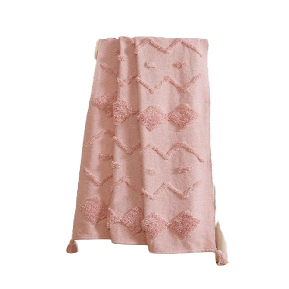 image 1 of Juniper Tufted Cotton Throw | Pink | XS | 1