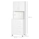 image 3 of HOMCOM Modern Kitchen Cupboard Storage Organiser Microwave Cabinet Grey