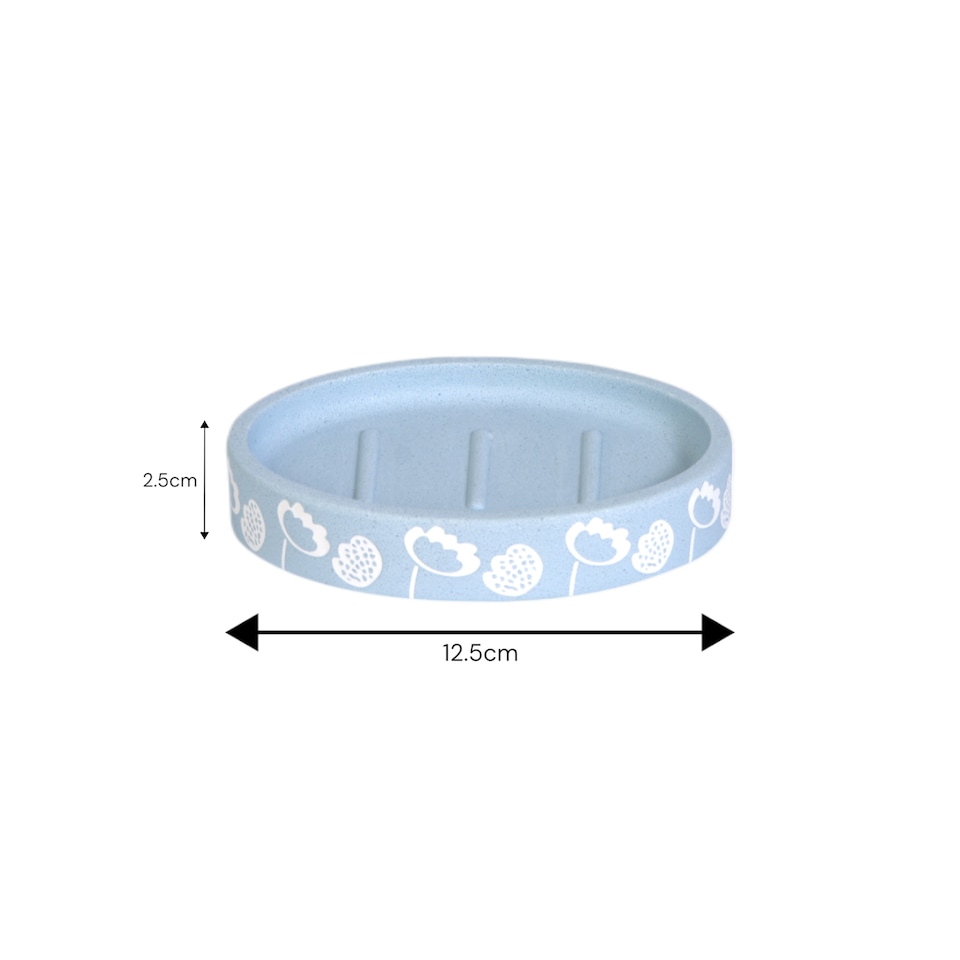 image 1 of Buttercup Light Blue Floral 4 Piece Bathroom Accessory Set | Blue | Light Blue | 1