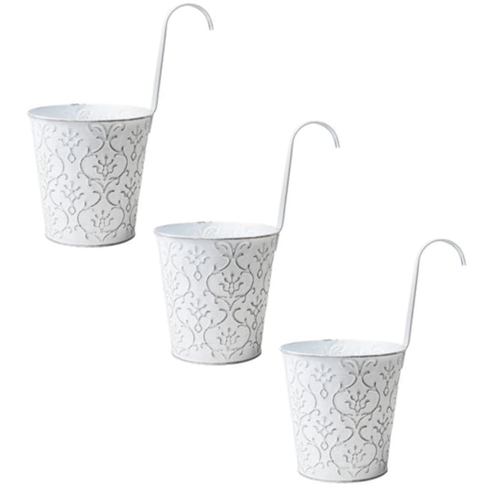 image 1 of FabFinds Floral Over Fence Plant Pot 14.5cm 3 Pack