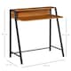 image 7 of HOMCOM 2-Tier Storage Computer Workstation with Shelf, Metal Frame Walnut