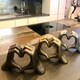 image 4 of Hands Love Gesture Sculpture Antique-Gold Colour Life-Size 26cm/10'' Expression of Appreciation Love Valentine's Day I appreciate I love you Wedding Present