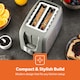 image 8 of GEEPAS 2 Slice Bread Toaster with 7 Level Browning Control, Grey