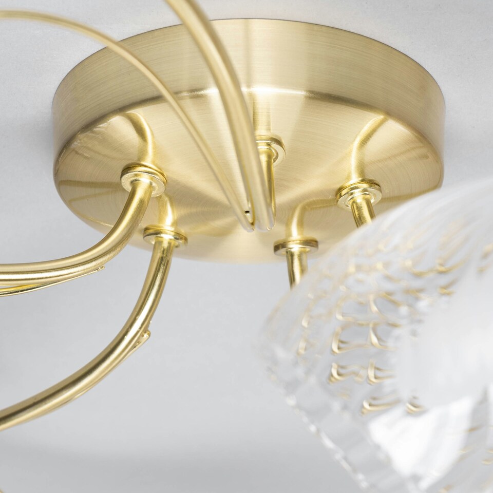 image 1 of BHS Arya Bathroom Flush Ceiling Light | Gold | Satin Brass | 1