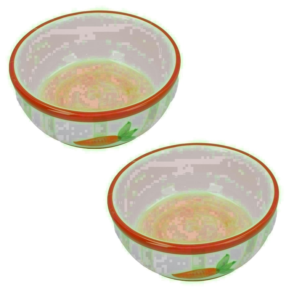 image 1 of 2 Small Animals Rabbit Guinea Ceramic Carrot Stripe Pet Feeding Water Bowls Multi