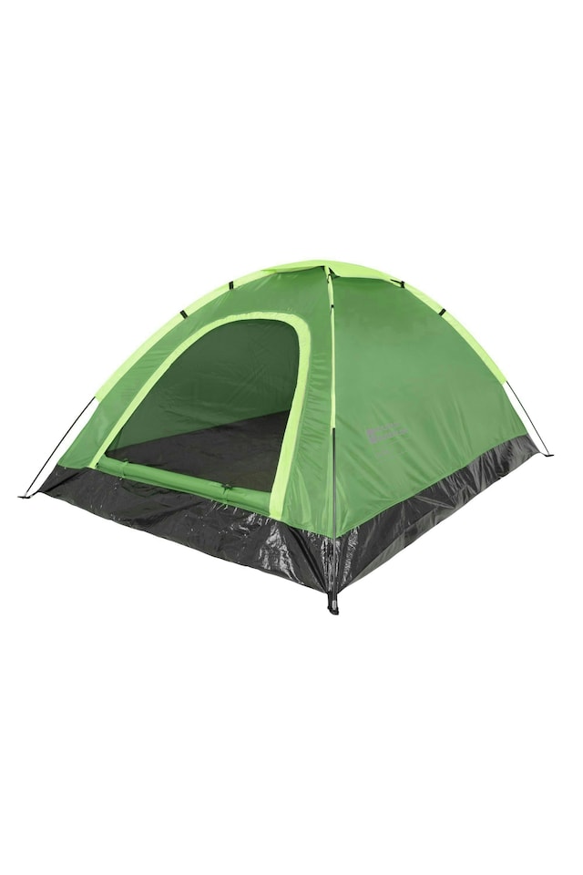 image 1 of Mountain Warehouse Festival 2 Man Tent - Water Resistant Two Person Dome Camping | Green | Bright Green | One Size