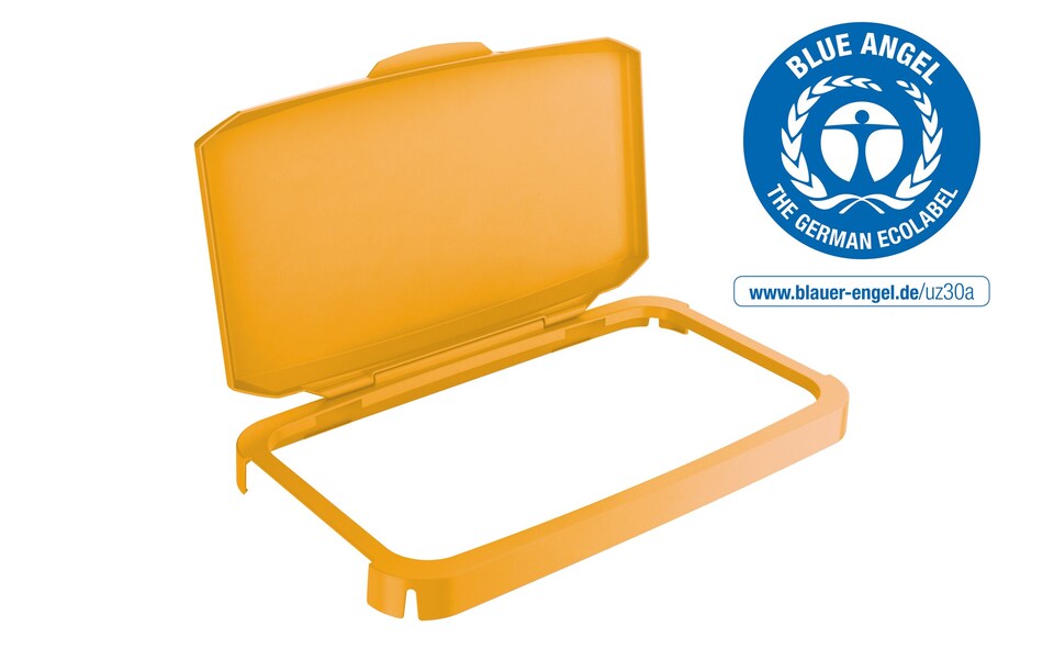 image 1 of Durable 60L Hinged Bin Lid ECO Yellow | Recycling Bin Lid | DURABIN | Yellow