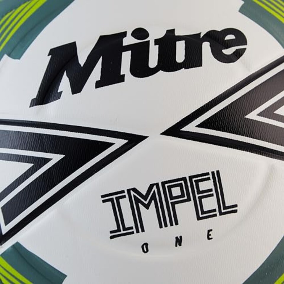 image 1 of Mitre Adult Impel One 24 Football, White/Black/Sage Leaf, 4