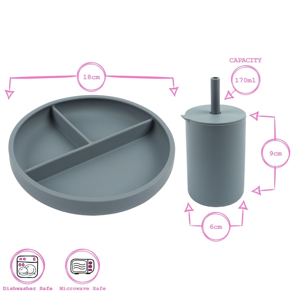 image 1 of Tiny Dining 3pc Baby Silicone Suction Feeding Set - Tradewinds