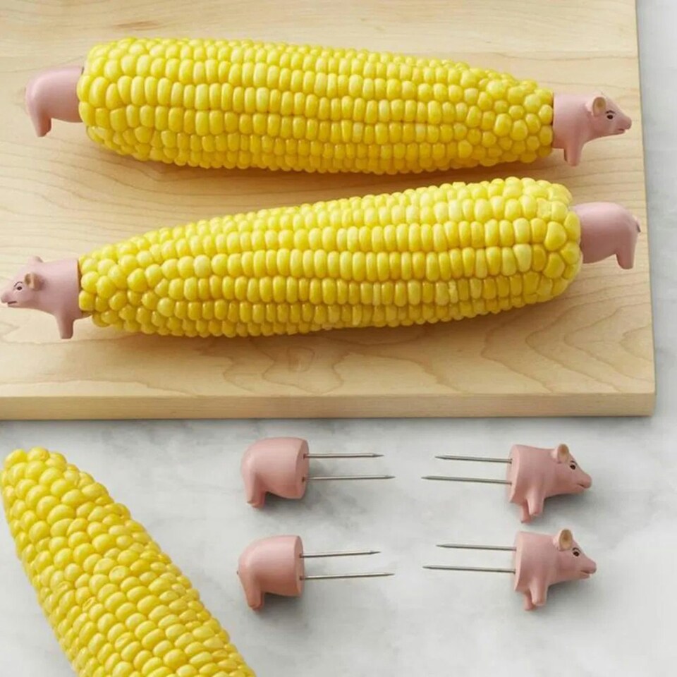 image 1 of Corn Skewers: Corn Pig Top and Tail, Pig