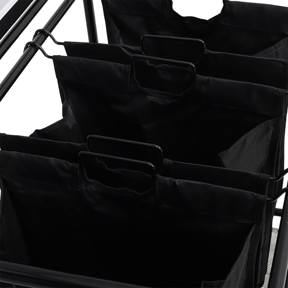 image 1 of Living and Home Triple Bag Rolling Laundry Sorter with Lift-up Ironing Board