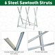 image 5 of DURHAND Saw Horse Steel Support Heavy Duty Foldable Design Sawtooth, Silver