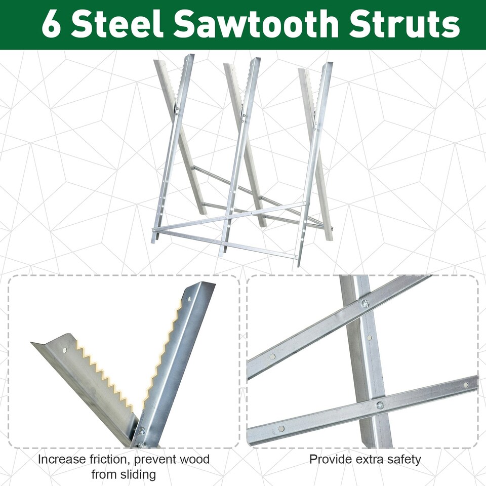 image 1 of DURHAND Saw Horse Steel Support Heavy Duty Foldable Design Sawtooth, Silver