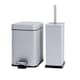 image 1 of Harbour Housewares Square Toilet Brush & Bin Set - Matt Grey | Grey | Grey