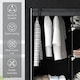 image 5 of HOMCOM Fabric Wardrobe w/ Shelves Hanging Rail Foldable Closets Light Grey