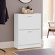 image 1 of Vida Designs 2 Drawer Shoe Cabinet Shoe Rack Storage Cupboard, White