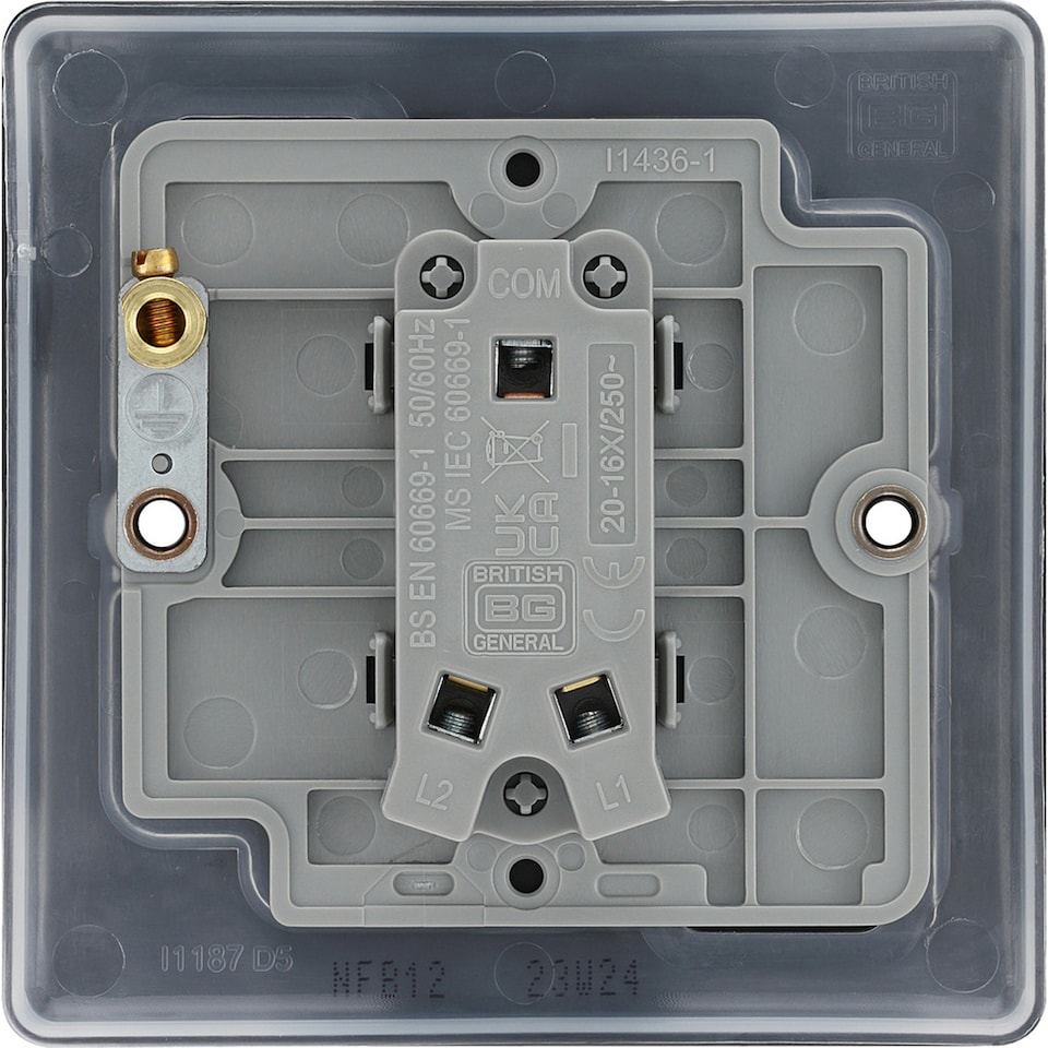 image 1 of BG Nexus Metal 20A Single Wall Light Switch, 2 Way, Matt Black