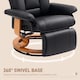 image 6 of HOMCOM Manual Recliner Chair with Footrest, Upholstered Reclining Armchair with Adjustable Backrest and Steel Frame, PU Leather Swivel Chair for Living Room, Bedroom, Black | Black | Black