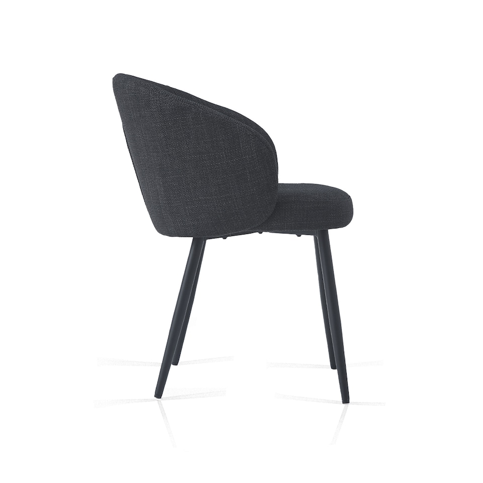 image 1 of SONARA Modern Set of 2 Chunky Weave Fabric Ergonomic Dining Chairs with Arms | Grey