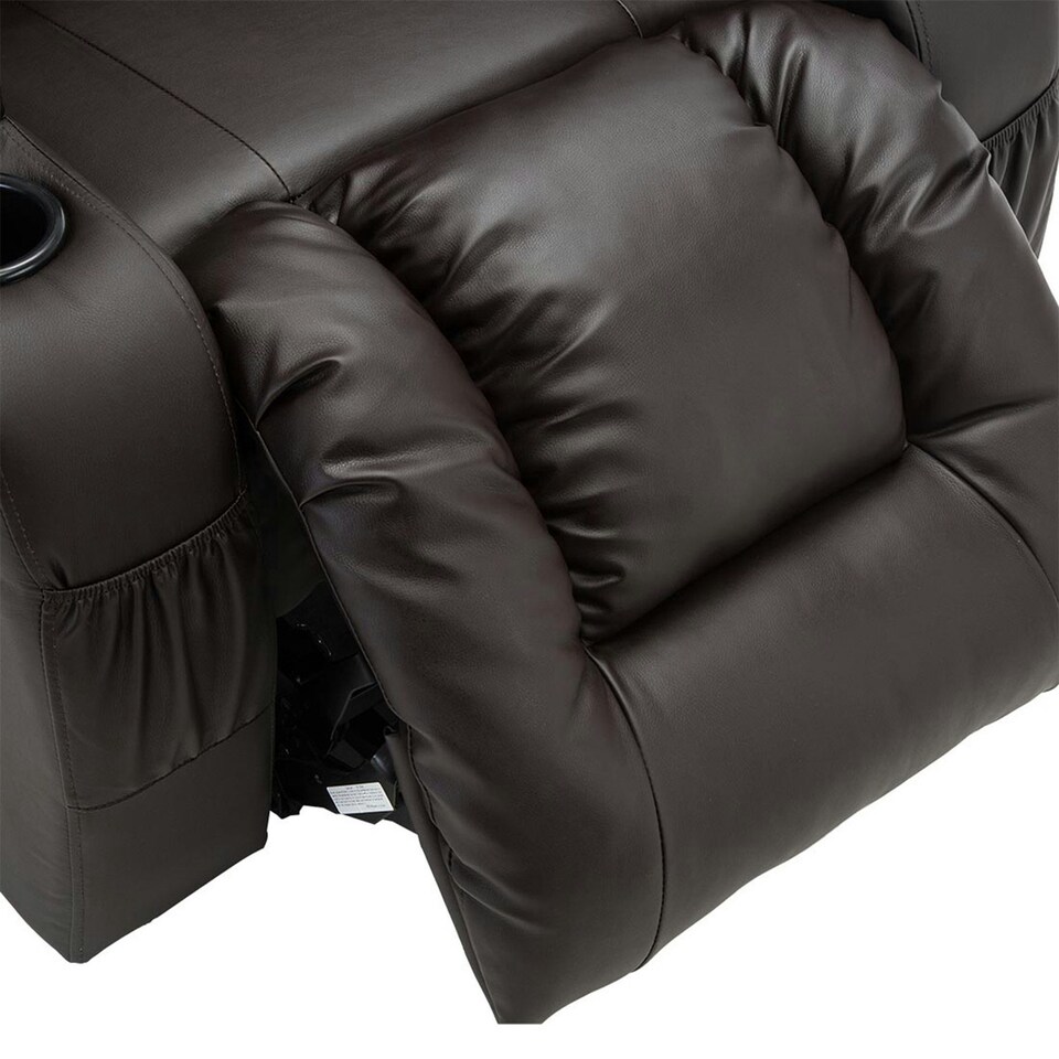 image 1 of Caesar Dual Motor Rise Recliner Bonded Leather Heat And Massage Chair (Brown)