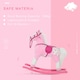 image 3 of HOMCOM Rocking Horse Toy Plush Wood Pony Riding Rocker Neigh Sound Pink