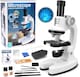 image 1 of Kids Microscope Kit - Portable Science Set with LED Light, Smartphone Holder & 15 Accessories Educational STEM Toy