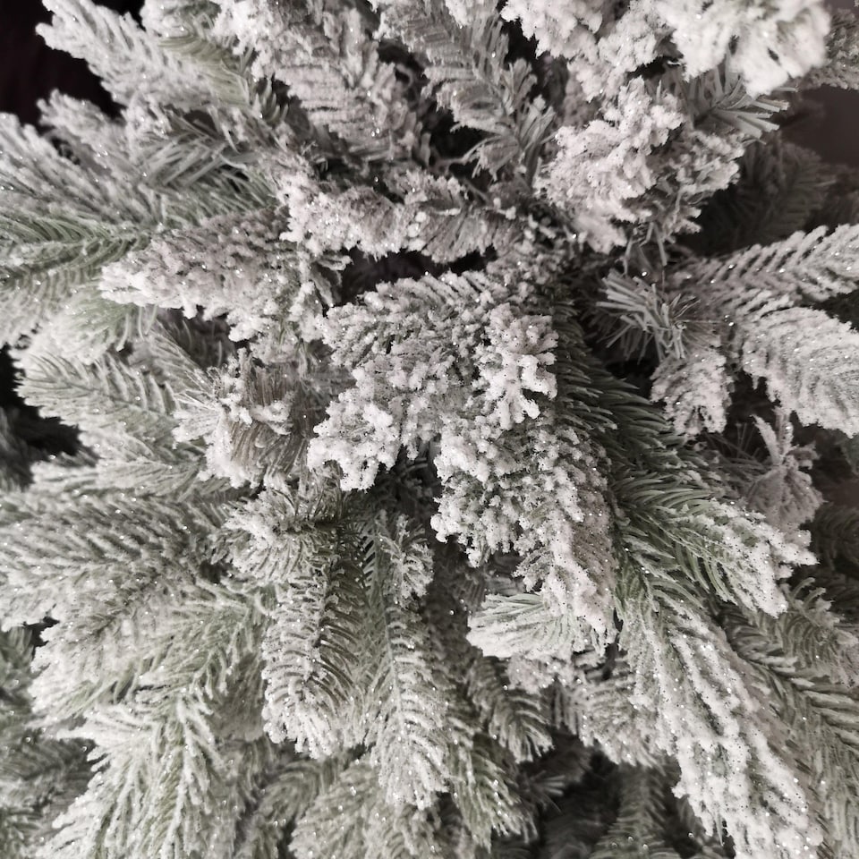 image 1 of 150cm 5ft Grey Frosted Grandis Fir PE / PVC Mix Hinged Festive Christmas Tree 1038 tips