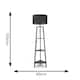 image 7 of ValueLights Hiru Black 3 Tier Shelf Floor Lamp With Charcoal Shade | Grey