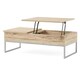 image 7 of Sandy Brown Stained Wood and Steel Lift Top Coffee Table Brown