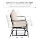 image 3 of Outsunny 2-Person Outdoor Loveseat Glider Bench Rocking Chair for Patio, Garden, Yard, Porch with Armrest and Cushions, Khaki